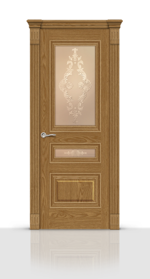 Межкомнатная дверь Элеганс-2 Дуб медовый стекло