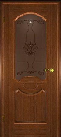 Межкомнатная дверь Карамель со стеклом орех
