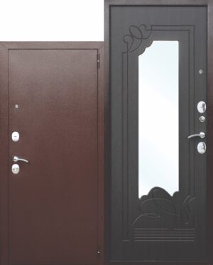 Входная металлическая дверь с зеркалом Ампир Венге